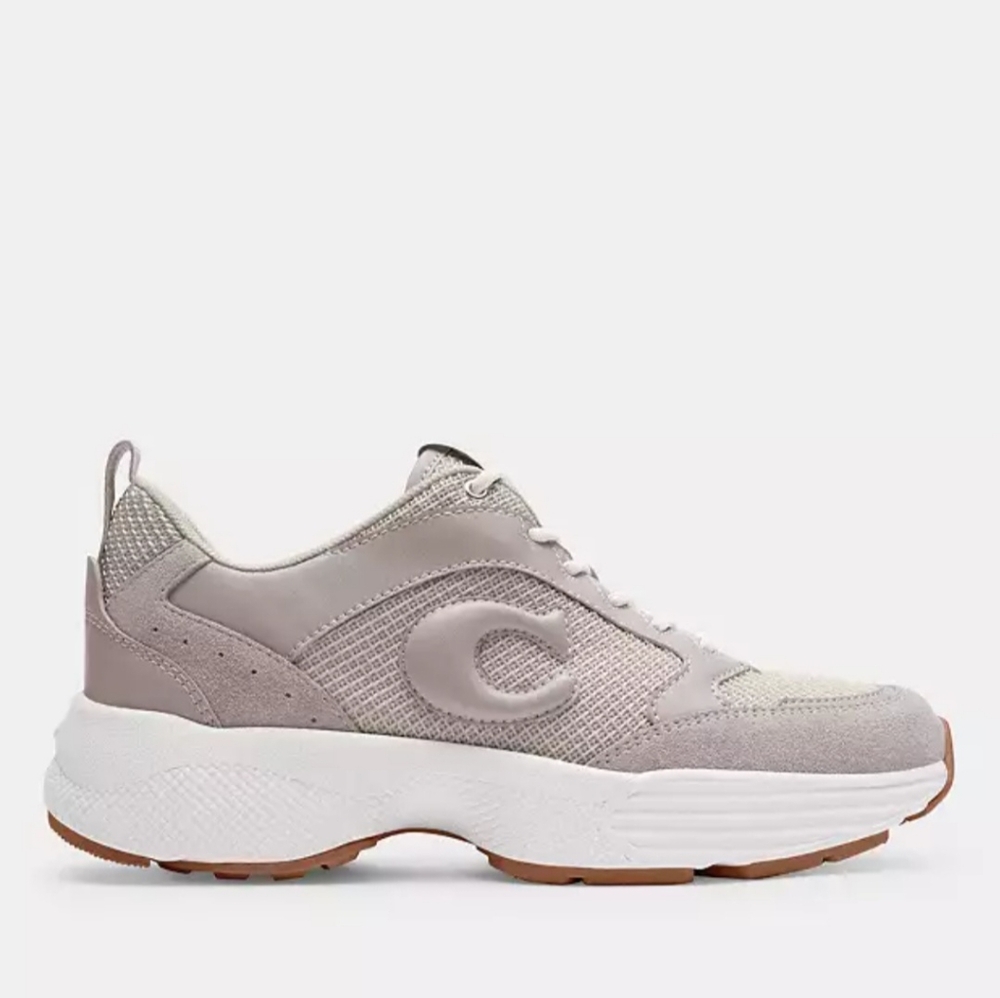 Chunky Lace-Up Women's Sneakers in Light Taupe